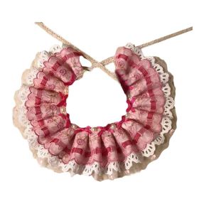 Retro Pink Lace Collars European Style Beads Handmade Cat/Dog Necklace 8.2-11.2" Retro Pink Lace Collars European Style Beads Handmade Cat/Dog Necklace 8.2-11.2"
